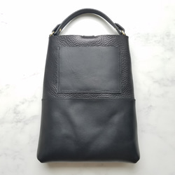 ■A Line Black HandBag■　送料無料　イタリアンレザー使用 5枚目の画像