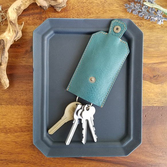 【全3色】■Ultra Slim Leather Keycase■　送料無料　イタリアンレザー使用 2枚目の画像