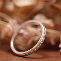 センター・ミルグレイン　シンプル結婚指輪　89,000円～　◇磨きｏｒつや消し　◇Ｐｔ900＆K18 5枚目の画像