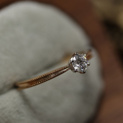 0.2ct 一粒ダイヤのシンプル婚約指輪 ☆アバウトsize納品もOK 