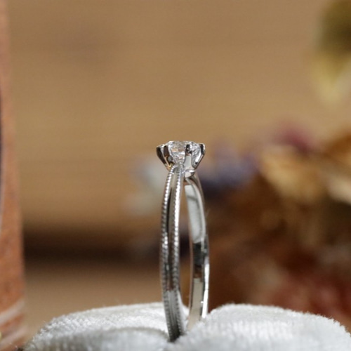 0.2ct 一粒ダイヤのシンプル婚約指輪 ☆アバウトsize納品もOK  
