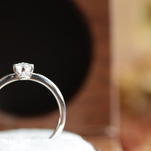 0.2ct 一粒ダイヤのシンプル婚約指輪 ☆アバウトsize納品もOK 