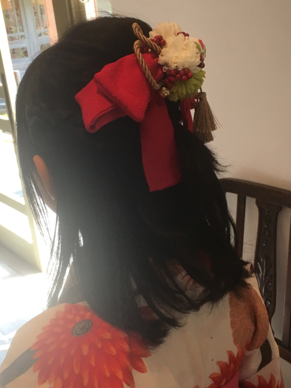 お花のはいからさんリボン飾り【髪飾り・造花】卒業式・袴に！ 2枚目の画像