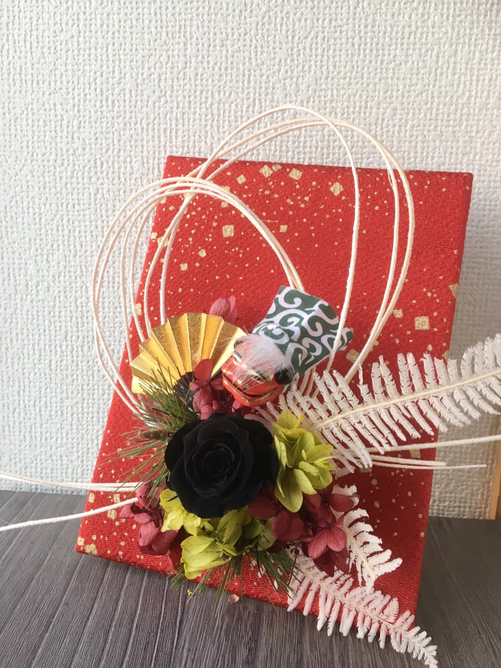 1〉布リース お正月飾り (獅子舞) 松竹梅 正月飾り