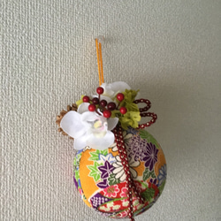 お正月アレンジ❤︎TEMARI【プリザ＋造花】壁掛け専用アレンジ 5枚目の画像