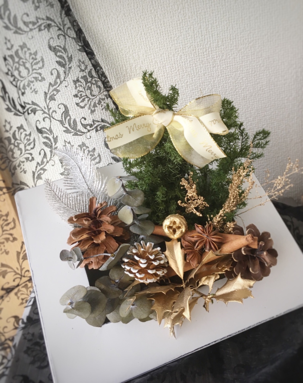 森の3Dクリスマスフレーム【プリザ＋ドライ】フレームインテリア