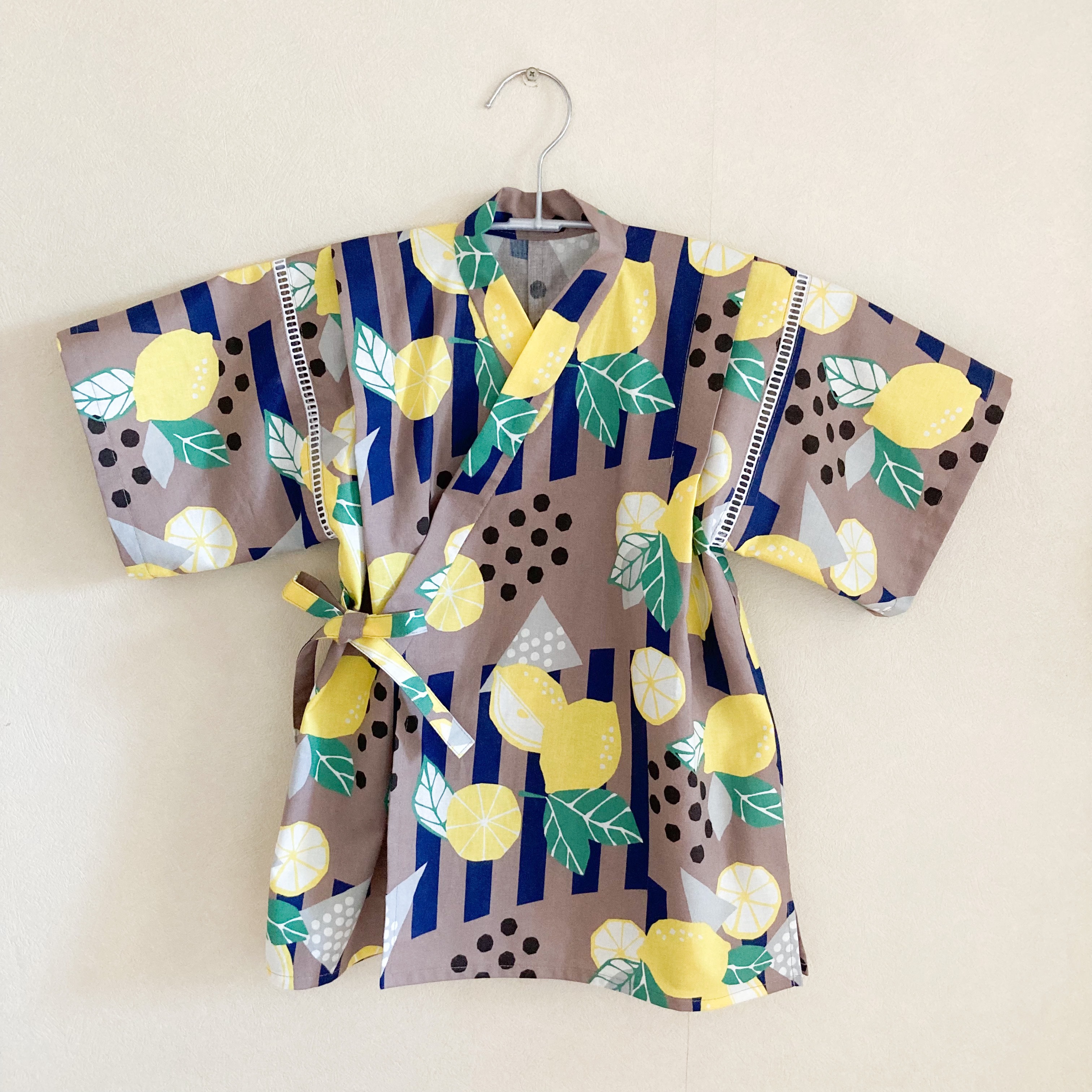 ハンドメイド キッズ甚平　100