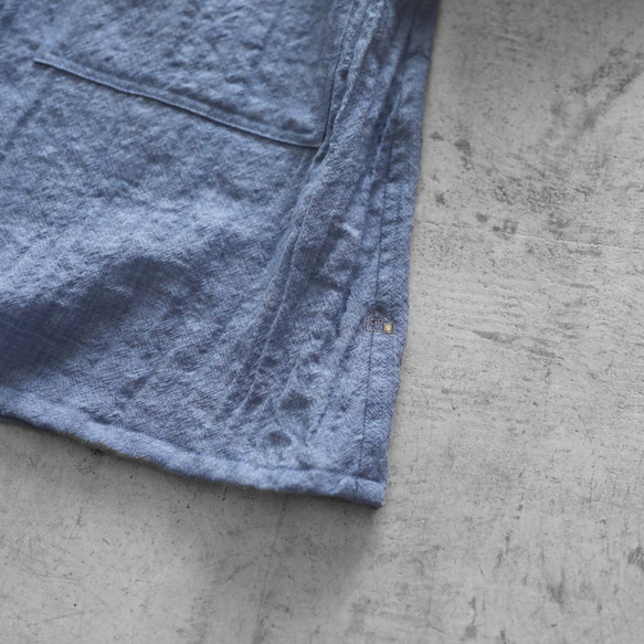 可洗羊毛透氣長款開衫（灰藍色）[中性] 第9張的照片