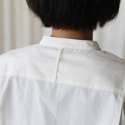 Organic Cotton Band Color Cotton Shirt (Ivory) [Unisex] size4 第3張的照片