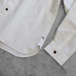 Organic Cotton Band Color Cotton Shirt (Ivory) [Unisex] size4 第5張的照片