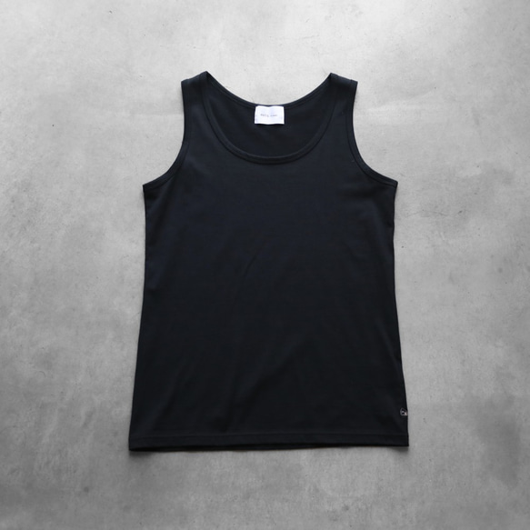 [HUIS in house] SUVIN COTTON Tank Top (kuro) [Ladies] CS001 第3張的照片