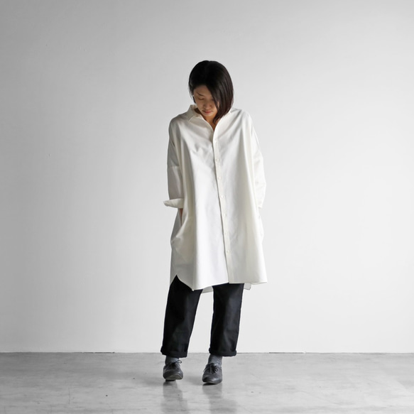 Svin Oxford Long Shirt (Ivory) [男女通用] 004 第2張的照片