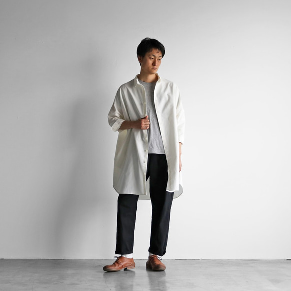 Svin Oxford Long Shirt (Ivory) [男女通用] 004 第6張的照片