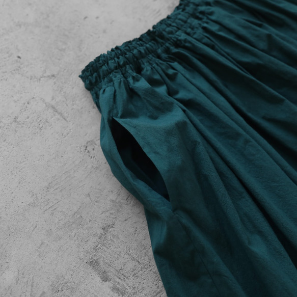 臍帶長裙（深綠色）[女士] U402 第9張的照片