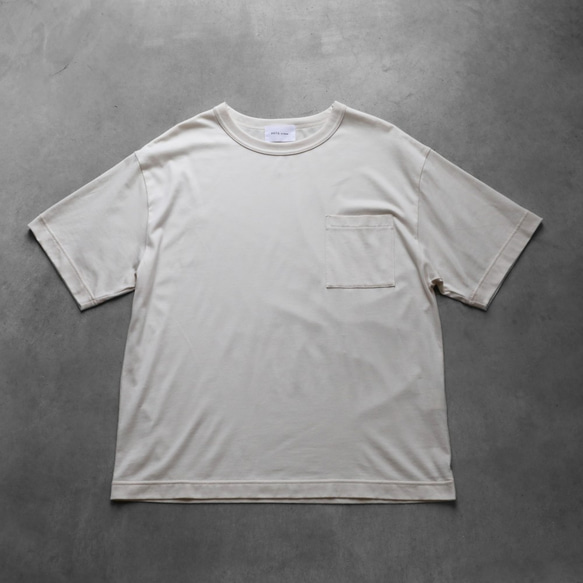 ［HUIS in house］SUVIN COTTONゆるTシャツ（ivory）【ユニセックス】CS102 4枚目の画像