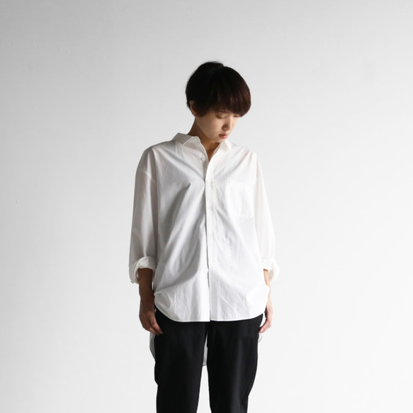 オーガニックコットンビッグシャツ（白）【ユニセックス】011 1枚目の画像