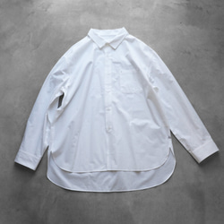 オーガニックコットンビッグシャツ（白）【ユニセックス】011 3枚目の画像