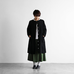 梭織燈芯絨連衣裙（厚脊、黑色）【女款】U203 第1張的照片