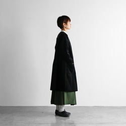 梭織燈芯絨連衣裙（厚脊、黑色）【女款】U203 第5張的照片
