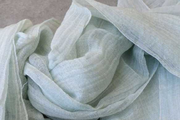 草本・圍巾（梔子花） 第3張的照片