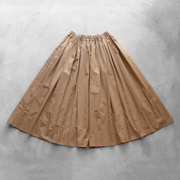 柔軟的棉質長裙[棕色] 第2張的照片