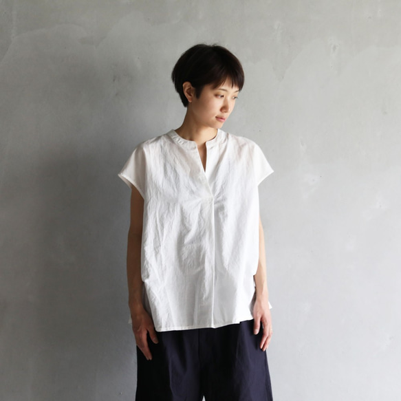 美品☆HUIS ハウス 遠州織物☆ゆるふわコットンフレンチスリーブ