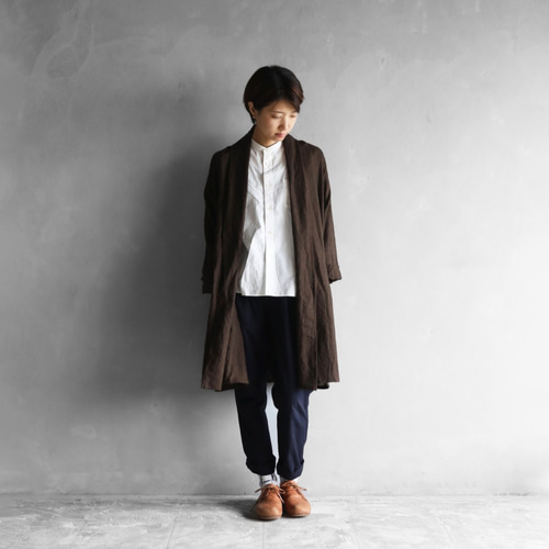 ウォッシャブルウールロングカーディガン（ダークブラウン）【ユニ  