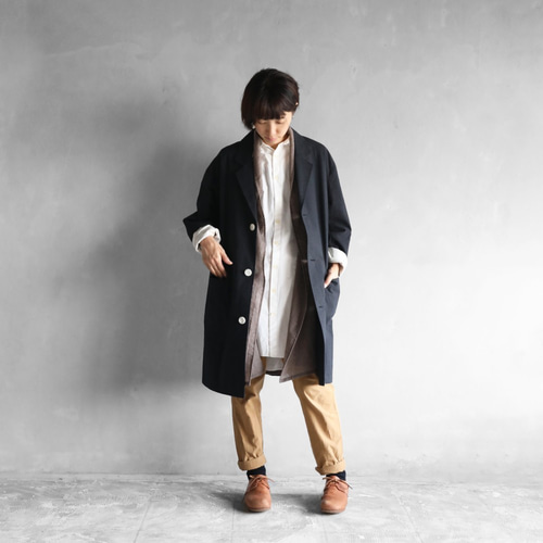 ウォッシャブルウールロングカーディガン（チャコールブラウン）【ユニ  