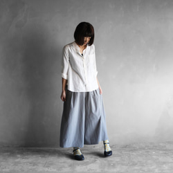 柔軟的棉質半裙褲（灰色）[女士] 第3張的照片