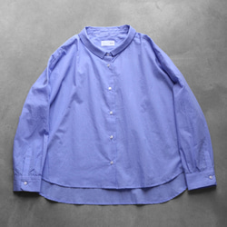 光滑的棉質寬襯衫（藍色）[女士] 第3張的照片