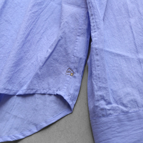 光滑的棉質寬襯衫（藍色）[女士] 第7張的照片
