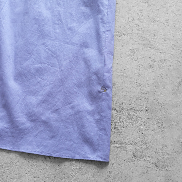 光滑的棉質連衣裙寬（藍色）[女士] 第7張的照片