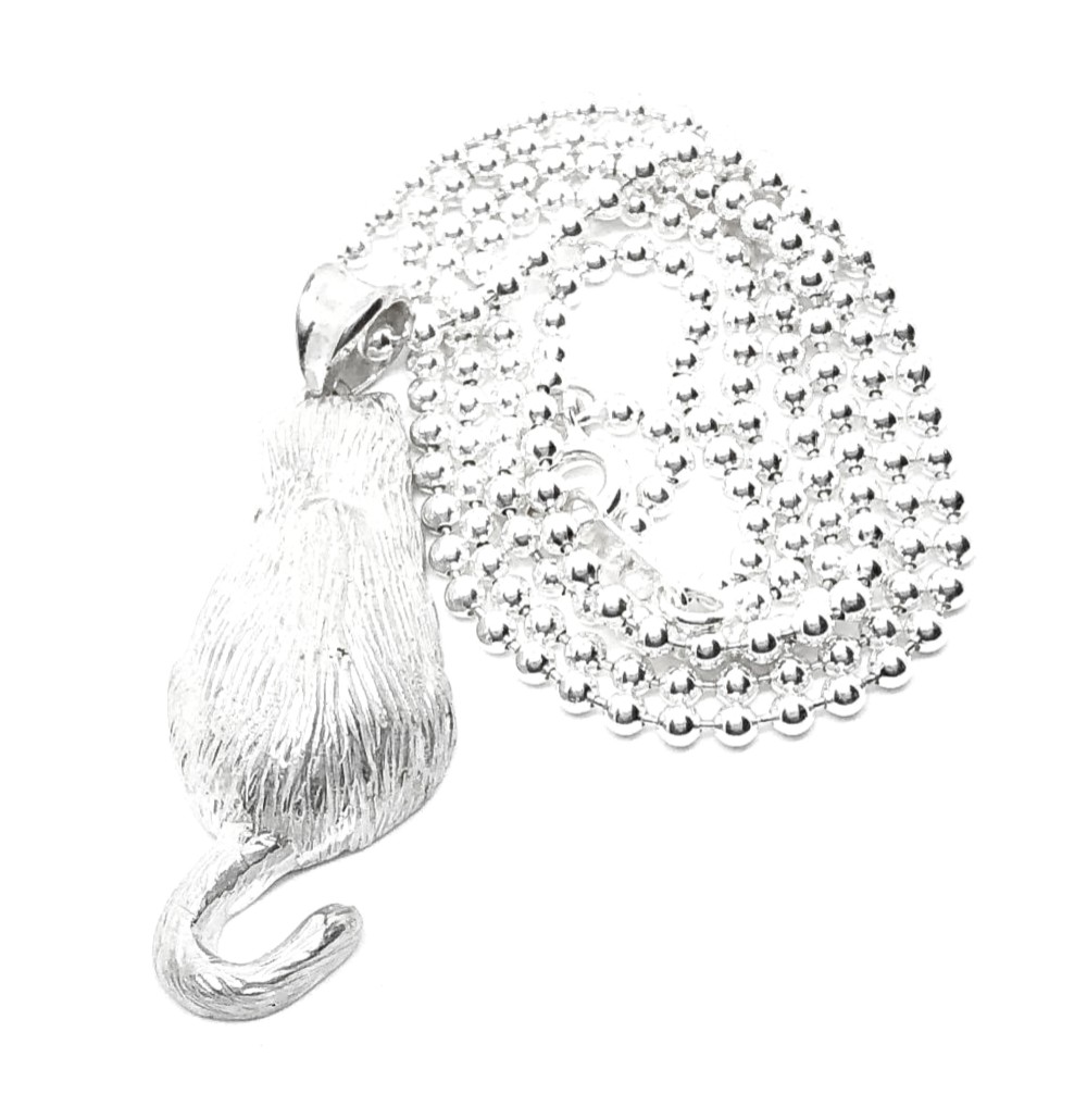 SOLID DESIGN SD-554 【猫の日常シリーズ】 後ろ向きネコシルバーペンダント