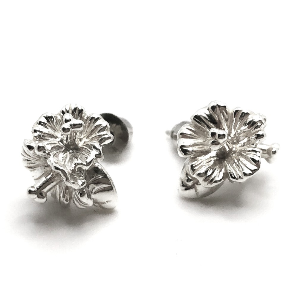 SOLID DESIGN SD-259 ハイビスカスシルバーピアス １ペア