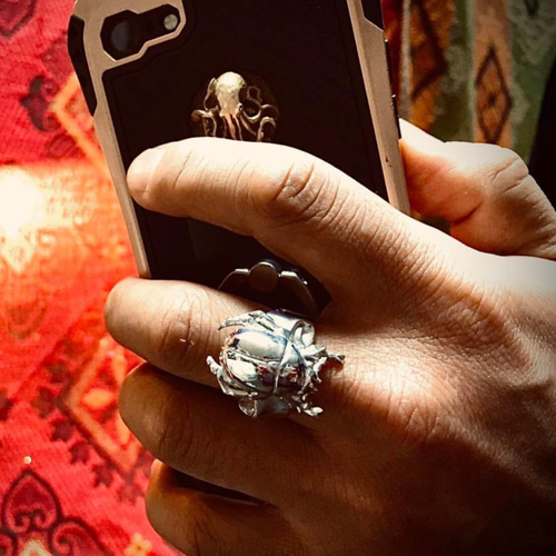 シルバー925 甲虫デザインリング 年代物アンティーク。一点もの シルバー925 甲虫デザインリング 年代物アンティーク。一点もの