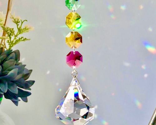 スワロフスキー　サンキャッチャー　レインボー 訳あり スワロフスキーレインボーサンキャッチャー ベル型 サン