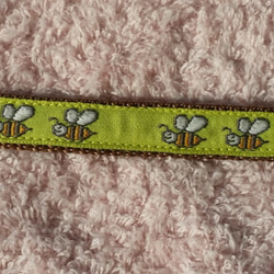 大人気‼12㍉幅蜜蜂チロルのカラー(首輪)&リードセット 3枚目の画像