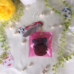 Únicaちゃんキーリング≪Key ring［Única/Pink/Gold］K-0001PG≫ 1枚目の画像