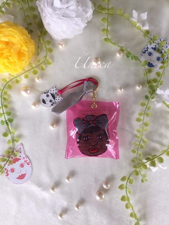 Únicaちゃんキーリング≪Key ring［Única/Pink/Gold］K-0001PG≫ 1枚目の画像