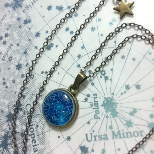 オーダーメイド☆光る星座のプチネックレス 蓄光 ネックレス 