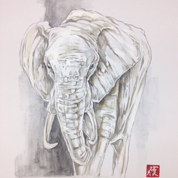 うのにもお得な 白象 絵画 座敷小僧 通販 3325684｜Creema(クリーマ) 絵画