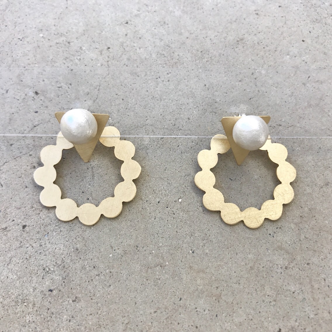 sukashiコットンパールピアス【まる】