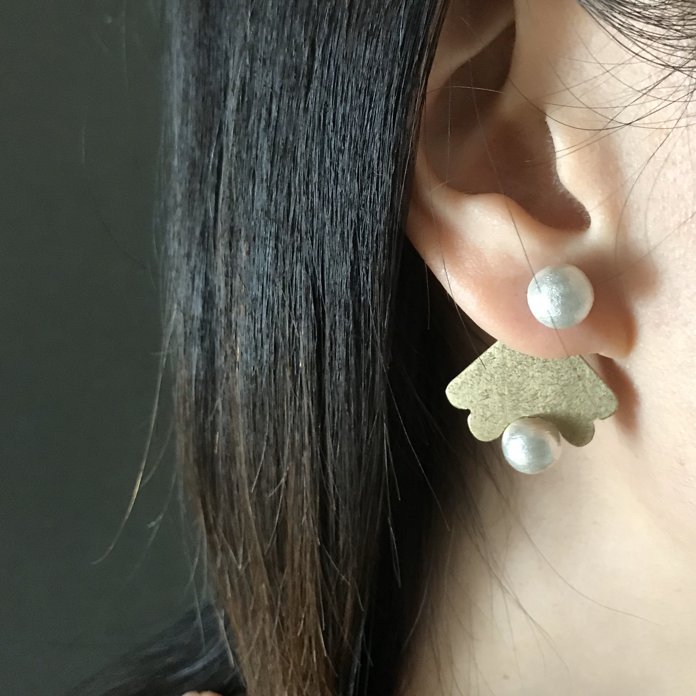 ピアス　moku コットンパール【1】