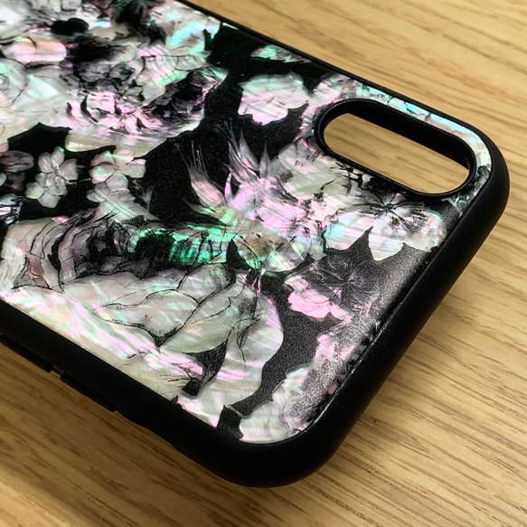 天然貝 x 花柄 iPhone 15 ケース ★名入れ可★ ソフト耐衝擊 カバー 10枚目の画像