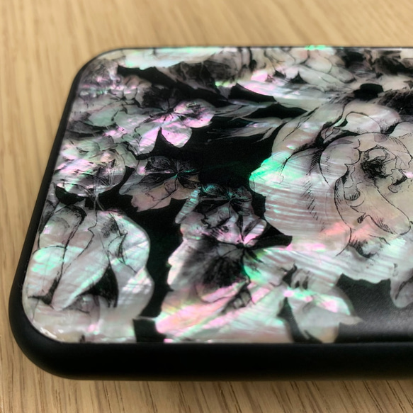天然貝殼花朵圖案 iPhone 15 手機殼★刻字★軟防震保護套 第10張的照片