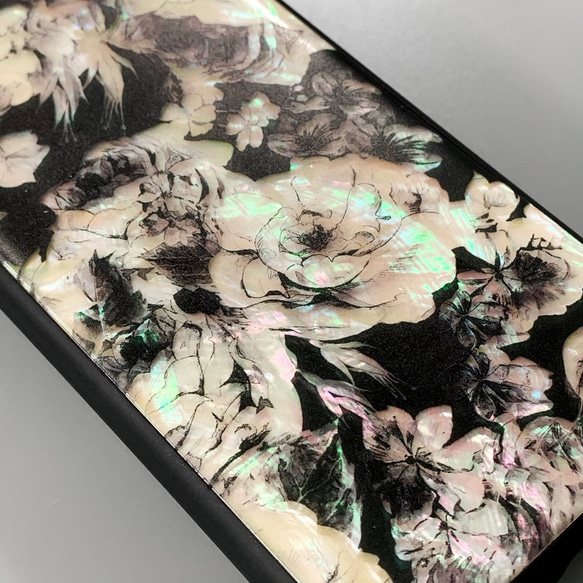 天然貝 iPhone 15 ケース 花柄 ★名入れ可★ ソフト耐衝擊 カバー 12枚目の画像