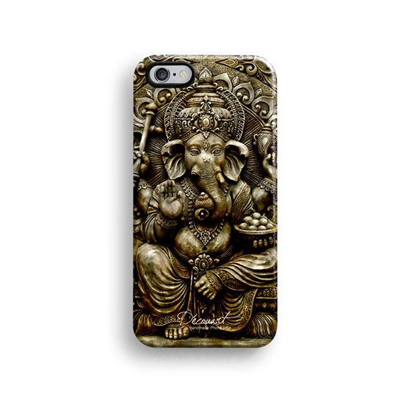 兼容所有 iPhone 型號智能手機保護套 1883 象佛雕像 第4張的照片