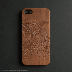 天然木の木彫り iPhone 11 / 11Pro iPhone全機種対応 スマホケース　 029B　梟 2枚目の画像