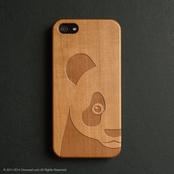 天然木材的木雕iPhone 11 / 11Pro與所有iPhone型號兼容智能手機外殼028熊貓 第2張的照片