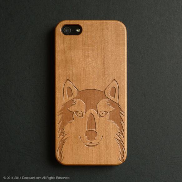 適用於所有型號的iPhone 11 / 11Pro iPhone兼容的木雕木紋版智能手機保護殼030 Dog 第1張的照片